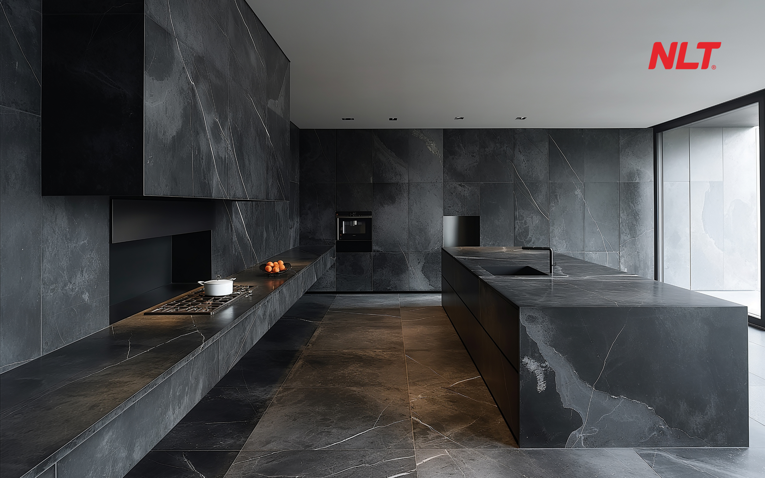 Gạch Granite Lát gạch granite hạt muối tiêu (salt & pepper) bền bỉ, sạch sẽ