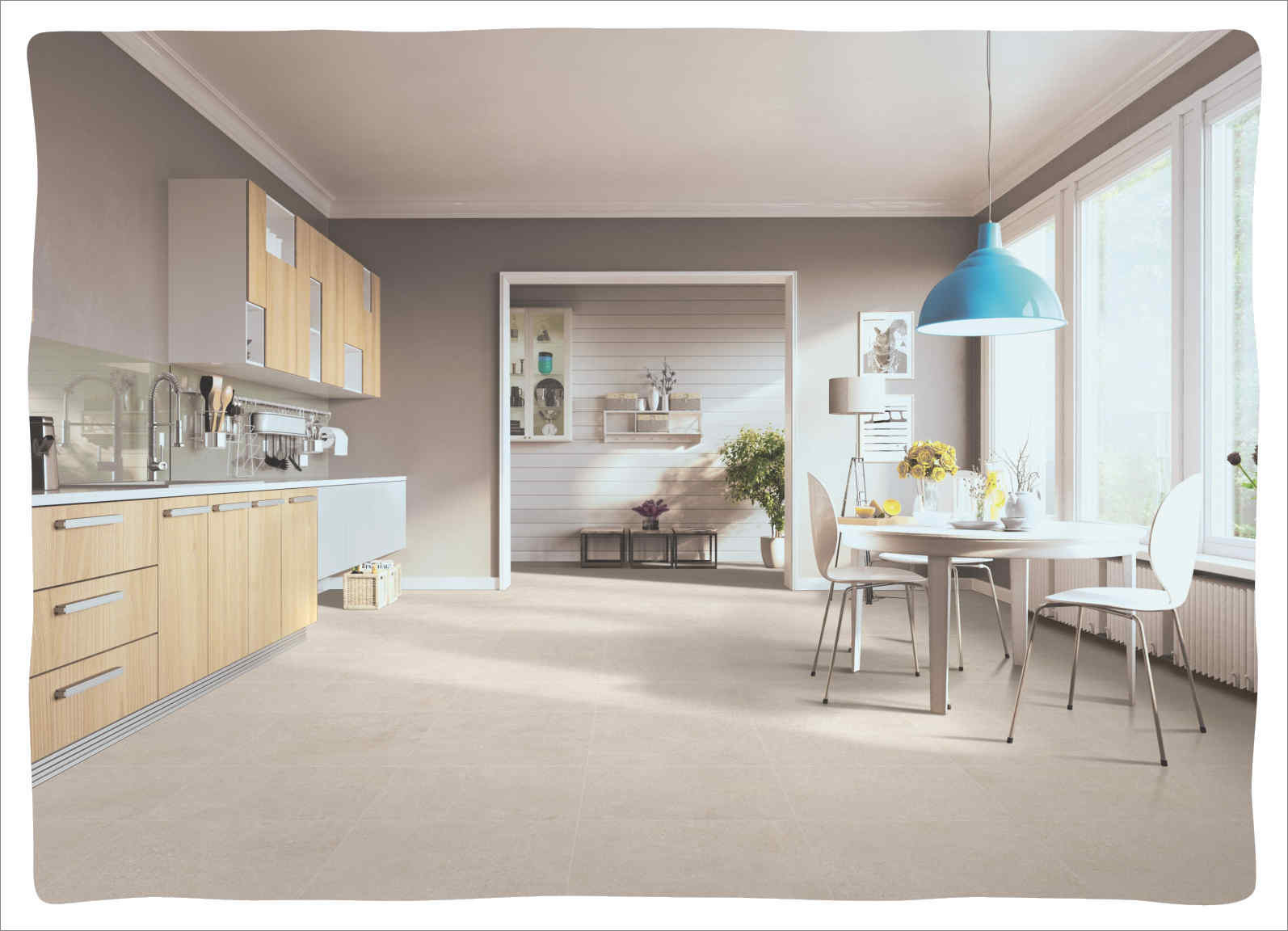 Phối cảnh [FTILES] Gạch Pocerlain Matt – Neywest – FTP5NWT2