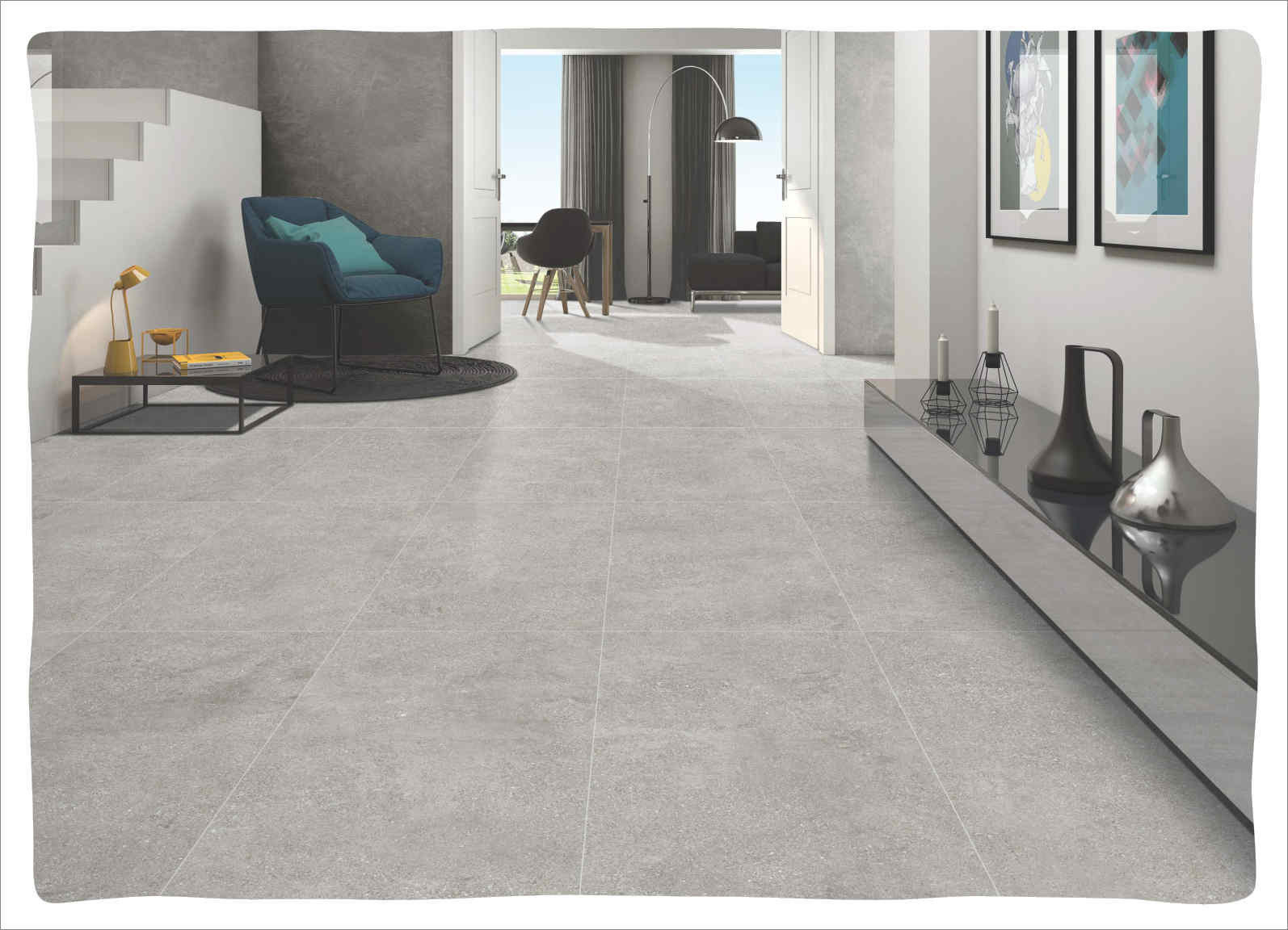 Phối cảnh [FTILES] Gạch Pocerlain Matt – Neywest – FTP5NWT3